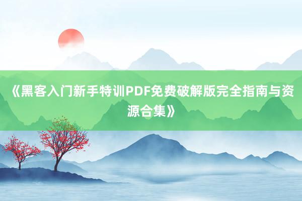 《黑客入门新手特训PDF免费破解版完全指南与资源合集》