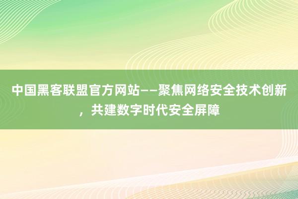 中国黑客联盟官方网站——聚焦网络安全技术创新,共建数字时代安全屏障